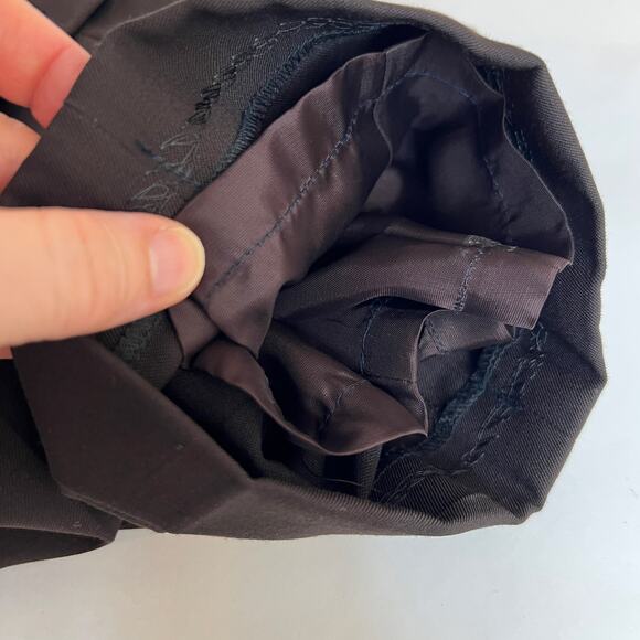 Vtg Ann Taylor Wool Trousers Pants Womens 10 Dark Chocolate Brown Pleated Cuffed - Picture 6 of 12